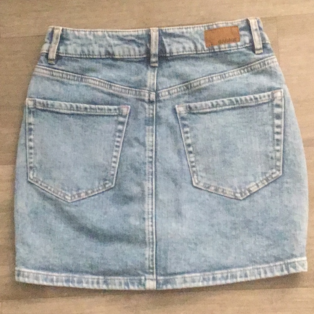 Garage Light Blue Denim Zip-Front Mini Skirt - Picture 3 of 5